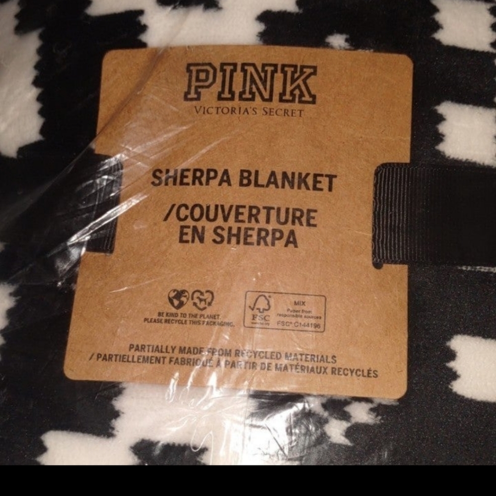 Victoria secret -Black & White "Sherpa Blanket"-50×60 - Picture 3 of 8